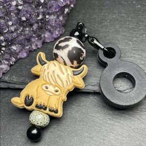 Yellow Highland Cow Straw Cup Bling Charm For Large Straws Like Stanley Brands
